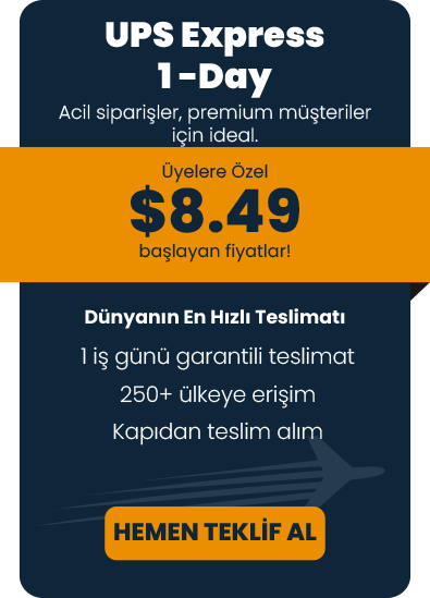 UPS Express 1-Day, acil gönderileriniz için ertesi gün teslimat avantajı sunar. Zamanın kritik olduğu gönderilerde, güvenli ve hızlı teslimatla iş süreçlerinizi aksatmadan çözüme ulaştırır.